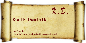 Kesik Dominik névjegykártya